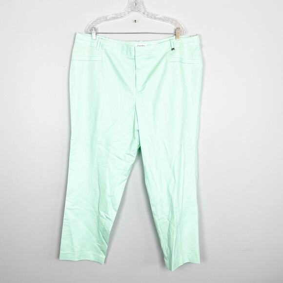 Calvin Klein NWT Mint Green Capri pants tapered Leg 20W - Picture 1 of 6